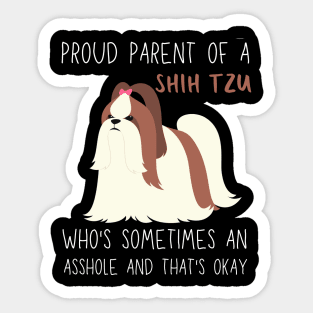 Proud Parents of Shih Tzu Pet Dog Sticker